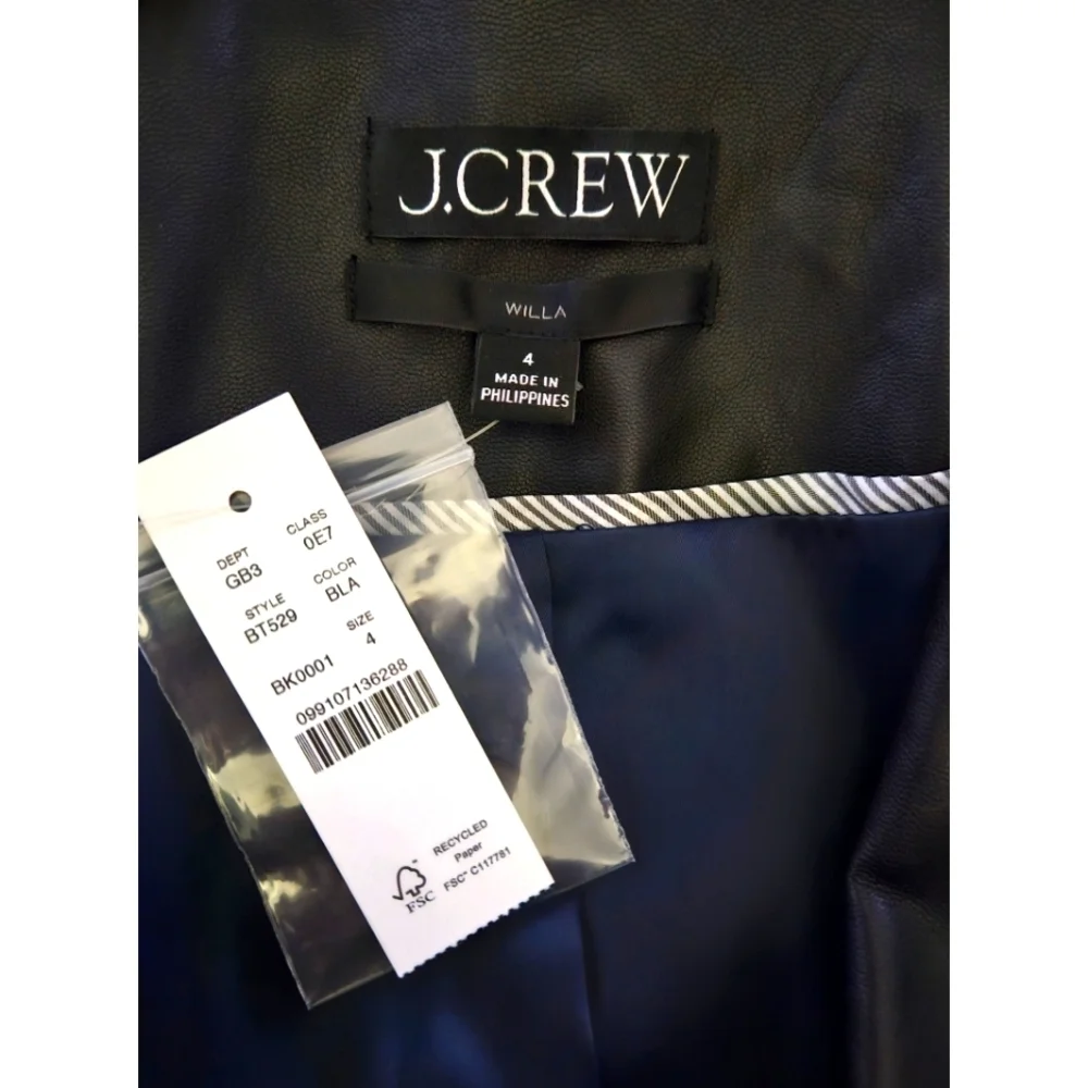 J.Crew Willa blazer in faux leather